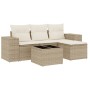 Gartensofa-Set mit 5-teiligen Kissen aus synthetischem Rattan in Beige. von , Modulare Sofas für den Außenbereich - Ref: Foro...