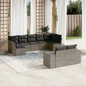 Gartenmöbel-Set 9-teilig mit grauen Polstern aus synthetischem Rattan von , Gartensets - Ref: Foro24-3223019, Preis: 563,61 €...