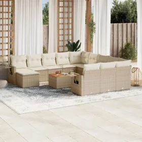 Set sofás de jardín con cojines 13 pzas ratán sintético beige by , Modular outdoor sofas - Ref: Foro24-3224868, Price: 882,94...