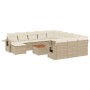 Gartensofagarnitur mit 13-teiligen Kissen aus synthetischem Rattan in Beige. von , Modulare Sofas für den Außenbereich - Ref:...