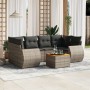 Set de sofás de jardín 7 piezas con cojines ratán PE gris by , Garden sets - Ref: Foro24-3224905, Price: 438,55 €, Discount: %