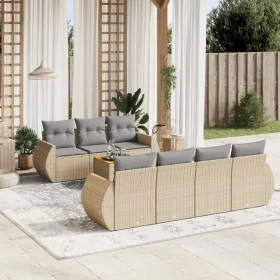 Juego de sofás de jardín con cojines beige 8 pzas ratán PE by , Garden sets - Ref: Foro24-3224911, Price: 550,20 €, Discount: %