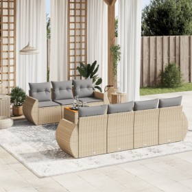 Juego de sofás de jardín con cojines beige 8 pzas ratán PE by , Garden sets - Ref: Foro24-3224911, Price: 516,43 €, Discount: %