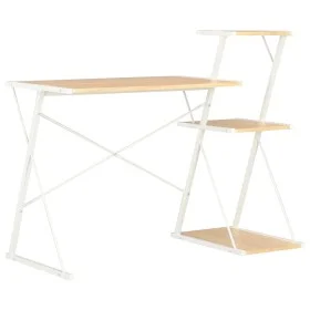 Desk with white and oak shelf 116x50x93 cm by vidaXL, Desks - Ref: Foro24-20291, Price: 48,23 €, Discount: %