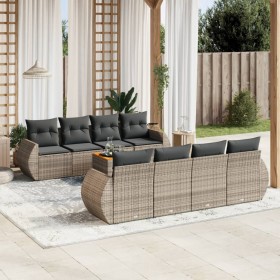 Set de muebles de jardín 9 pzas y cojines ratán sintético gris by , Garden sets - Ref: Foro24-3224926, Price: 586,02 €, Disco...
