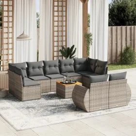 Gartensofa-Set, 10-teilig, mit grauen Polstern aus synthetischem Rattan von , Gartensets - Ref: Foro24-3225157, Preis: 607,99...