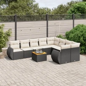 Set de sofás de jardín 10 pzas cojines ratán sintético negro by , Garden sets - Ref: Foro24-3225160, Price: 597,52 €, Discoun...