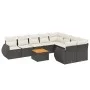 Set de sofás de jardín 10 pzas cojines ratán sintético negro by , Garden sets - Ref: Foro24-3225160, Price: 597,52 €, Discoun...
