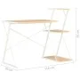 Schreibtisch mit Regal in Weiß und Eiche, 116 x 50 x 93 cm von vidaXL, Schreibtische - Ref: Foro24-20291, Preis: 48,23 €, Rab...