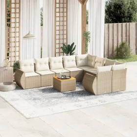 Juego de sofás jardín con cojines beige 10 pzas ratán sintético by , Garden sets - Ref: Foro24-3225162, Price: 714,59 €, Disc...