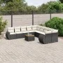Set de sofás de jardín 11 pzas y cojines ratán sintético negro by , Garden sets - Ref: Foro24-3225195, Price: 662,83 €, Disco...