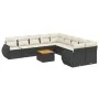 Set de sofás de jardín 11 pzas y cojines ratán sintético negro by , Garden sets - Ref: Foro24-3225195, Price: 662,83 €, Disco...