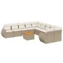 Set de sofás de jardín 11pzas con cojines ratán sintético beige by , Garden sets - Ref: Foro24-3225197, Price: 763,78 €, Disc...