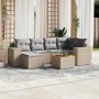 Gartensofagarnitur 7-teilig mit Kissen aus synthetischem Rattan in Beige. von , Gartensets - Ref: Foro24-3225548, Preis: 425,...