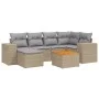 Set sofás de jardín 7 piezas y cojines ratán sintético beige by , Garden sets - Ref: Foro24-3225548, Price: 437,44 €, Discoun...