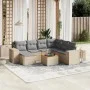 Juego de sofás de jardín con cojines beige 8 pzas ratán PE de , Conjuntos de jardín - Ref: Foro24-3225562, Precio: 500,75 €, ...