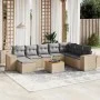 Set de sofás de jardín 9 pzas con cojines ratán sintético beige by , Garden sets - Ref: Foro24-3225583, Price: 551,78 €, Disc...