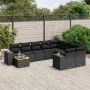 Set de sofás de jardín 10 pzas cojines ratán sintético negro by , Garden sets - Ref: Foro24-3225607, Price: 660,87 €, Discoun...