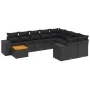 Set de sofás de jardín 10 pzas cojines ratán sintético negro by , Garden sets - Ref: Foro24-3225607, Price: 660,87 €, Discoun...