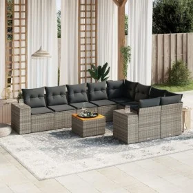 Set de sofás de jardín 10 pzas con cojines ratán sintético gris by , Garden sets - Ref: Foro24-3225605, Price: 604,66 €, Disc...