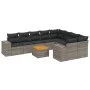 Gartensofa-Set, 10-teilig, mit grauen Polstern aus synthetischem Rattan von , Gartensets - Ref: Foro24-3225605, Preis: 604,66...