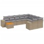 Juego de sofás jardín con cojines beige 10 pzas ratán sintético by , Garden sets - Ref: Foro24-3225611, Price: 590,06 €, Disc...