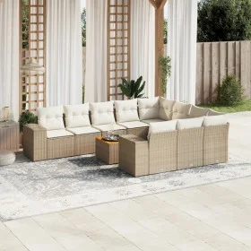 Set de sofás de jardín 11pzas con cojines ratán sintético beige by , Garden sets - Ref: Foro24-3225624, Price: 725,96 €, Disc...
