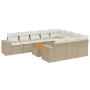 Set de sofás de jardín 11pzas con cojines ratán sintético beige by , Garden sets - Ref: Foro24-3225624, Price: 698,57 €, Disc...
