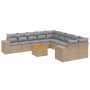 Set de sofás de jardín 11pzas con cojines ratán sintético beige by , Garden sets - Ref: Foro24-3225639, Price: 687,61 €, Disc...