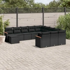 Set de sofás de jardín 12 piezas cojines ratán sintético negro by , Garden sets - Ref: Foro24-3226580, Price: 745,24 €, Disco...