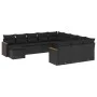 Set de sofás de jardín 12 piezas cojines ratán sintético negro by , Garden sets - Ref: Foro24-3226580, Price: 742,13 €, Disco...