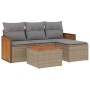 Juego de sofás jardín con cojines 5 pzas ratán sintético beige de , Conjuntos de jardín - Ref: Foro24-3227592, Precio: 276,17...