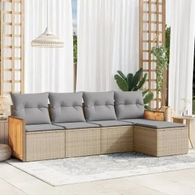 Gartensofa-Set mit 5-teiligen Kissen aus synthetischem Rattan in Beige. von , Gartensets - Ref: Foro24-3227599, Preis: 311,03...