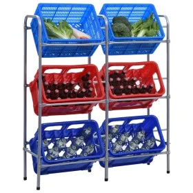 Lagerregal für 6 Boxen aus silbernem Stahl, 96 x 33 x 116 cm von vidaXL, Industrieregale - Ref: Foro24-285213, Preis: 52,48 €...