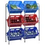 Storage shelf for 6 boxes silver steel 96x33x116 cm by vidaXL, Industrial shelving - Ref: Foro24-285213, Price: 52,48 €, Disc...