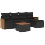 Set de sofás de jardín 6 piezas y cojines ratán sintético negro by , Garden sets - Ref: Foro24-3227602, Price: 339,10 €, Disc...