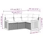 Gartensitzgruppe 4-teilig mit schwarzen Polstern aus synthetischem Rattan von , Gartensets - Ref: Foro24-3227609, Preis: 288,...