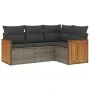 Set de sofás de jardín 4 pzas y cojines ratán sintético gris by , Garden sets - Ref: Foro24-3227614, Price: 281,57 €, Discoun...