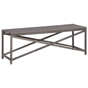 Gray synthetic rattan garden bench 120 cm by vidaXL, garden benches - Ref: Foro24-46211, Price: 71,10 €, Discount: %