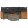 Gartensofa-Set mit 5-teiligen Kissen aus grauem synthetischem Rattan von , Gartensets - Ref: Foro24-3227621, Preis: 323,30 €,...