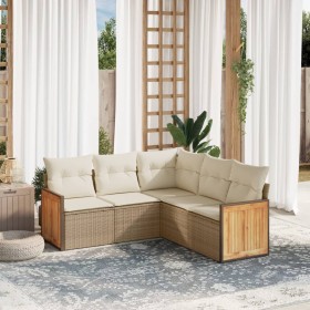 Juego de sofás jardín con cojines 5 pzas ratán sintético beige by , Garden sets - Ref: Foro24-3227640, Price: 332,40 €, Disco...