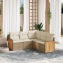 Juego de sofás jardín con cojines 5 pzas ratán sintético beige by , Garden sets - Ref: Foro24-3227640, Price: 332,16 €, Disco...