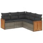 Juego de sofás jardín con cojines 5 pzas ratán sintético gris by , Garden sets - Ref: Foro24-3227642, Price: 322,38 €, Discou...