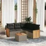 Gartenmöbel-Set, 6-teilig, mit grauen Polstern aus synthetischem Rattan. von , Gartensets - Ref: Foro24-3227649, Preis: 368,3...