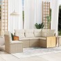 Juego de sofás jardín con cojines 5 pzas ratán sintético beige by , Garden sets - Ref: Foro24-3227654, Price: 332,16 €, Disco...