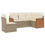 Juego de sofás jardín con cojines 5 pzas ratán sintético beige by , Garden sets - Ref: Foro24-3227654, Price: 374,40 €, Disco...