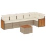 Gartensofagarnitur 7-teilig mit Kissen aus synthetischem Rattan in Beige. von , Gartensets - Ref: Foro24-3227675, Preis: 424,...