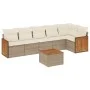 Set sofás de jardín 7 piezas y cojines ratán sintético beige de , Conjuntos de jardín - Ref: Foro24-3227675, Precio: 465,50 €...