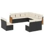 Set de sofás de jardín 11 pzas y cojines ratán sintético negro by , Garden sets - Ref: Foro24-3227764, Price: 609,69 €, Disco...