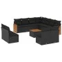 Set de sofás de jardín 12 piezas cojines ratán sintético negro by , Garden sets - Ref: Foro24-3227770, Price: 717,02 €, Disco...